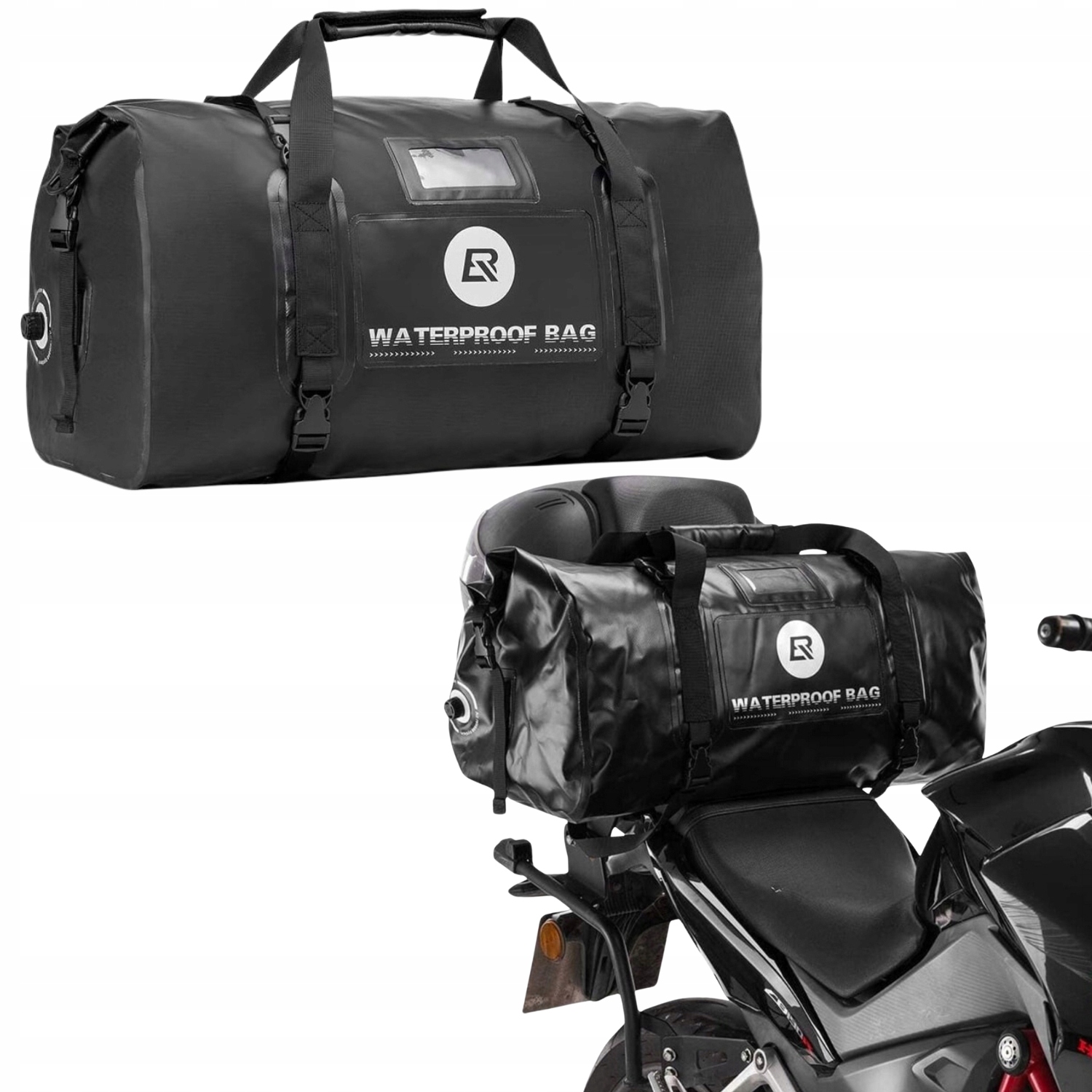 Motocyklová Taška Športová Taška Priestranná 55 L Vodotesná Čierna Rockbros