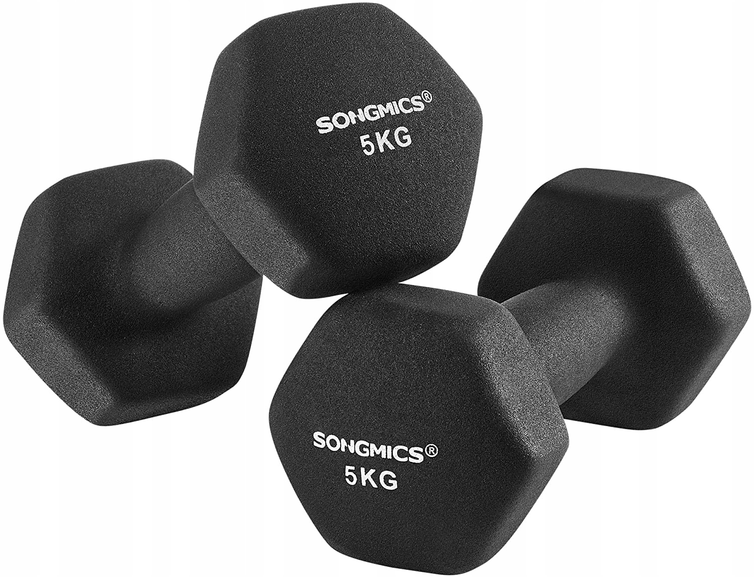Hantle powlekane/gumowane stałe Songmics 2x 5 kg