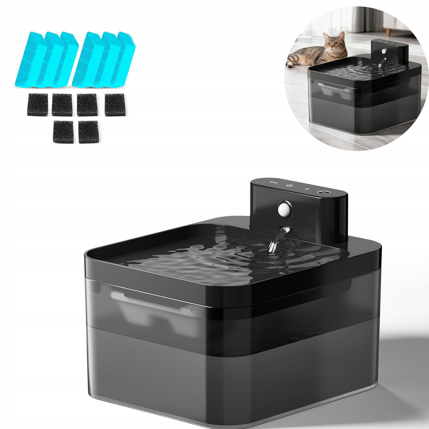 Levně Fontána Napáječka Pro Kočky Psa Miska Automatické Napáječka Tichý Režim Tichý