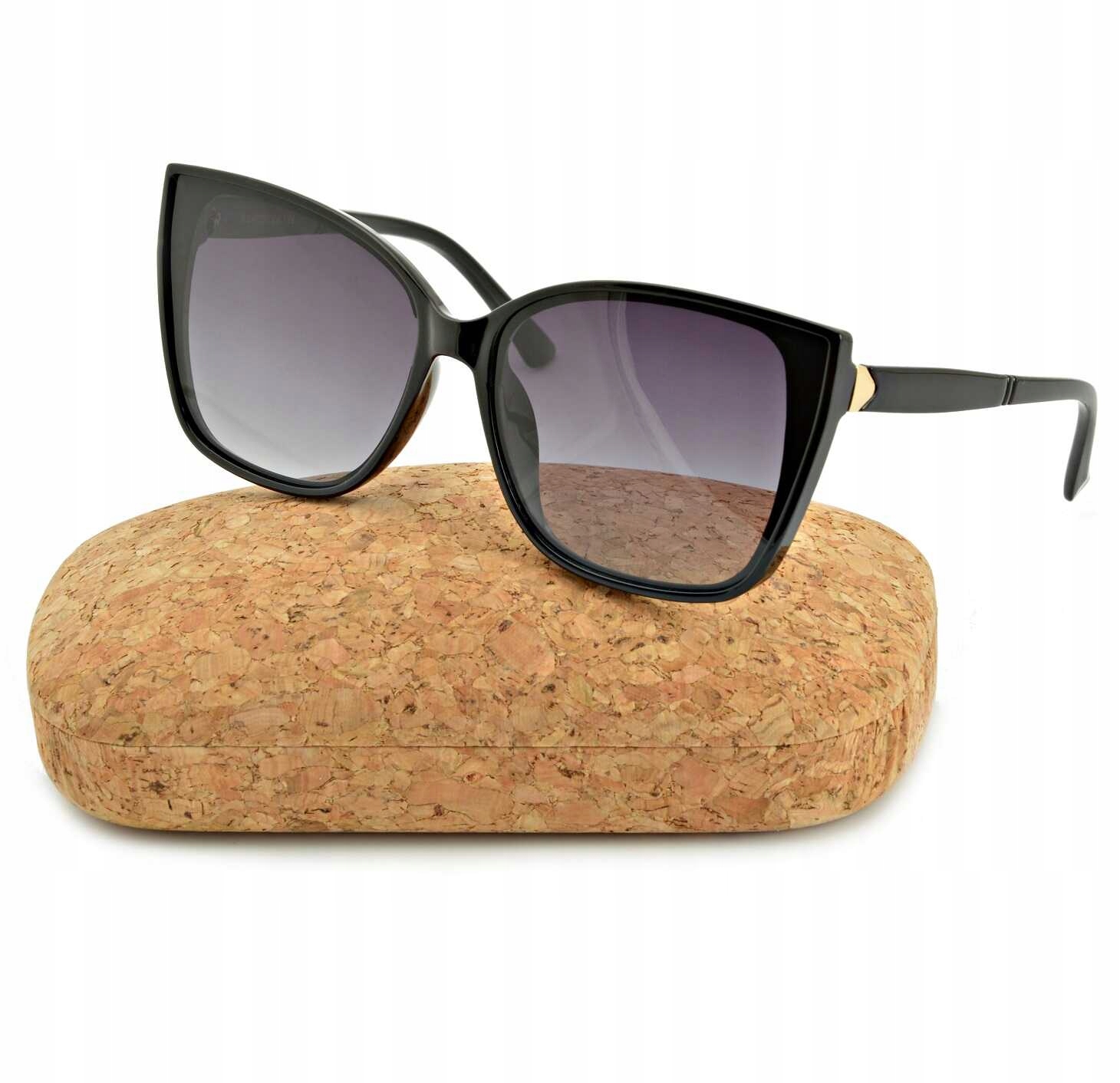 Czarne DAMSKIE Okulary POLARYZACYJNE Kocie Oczy PRZECIWSŁONECZNE UV400 Model POL-861