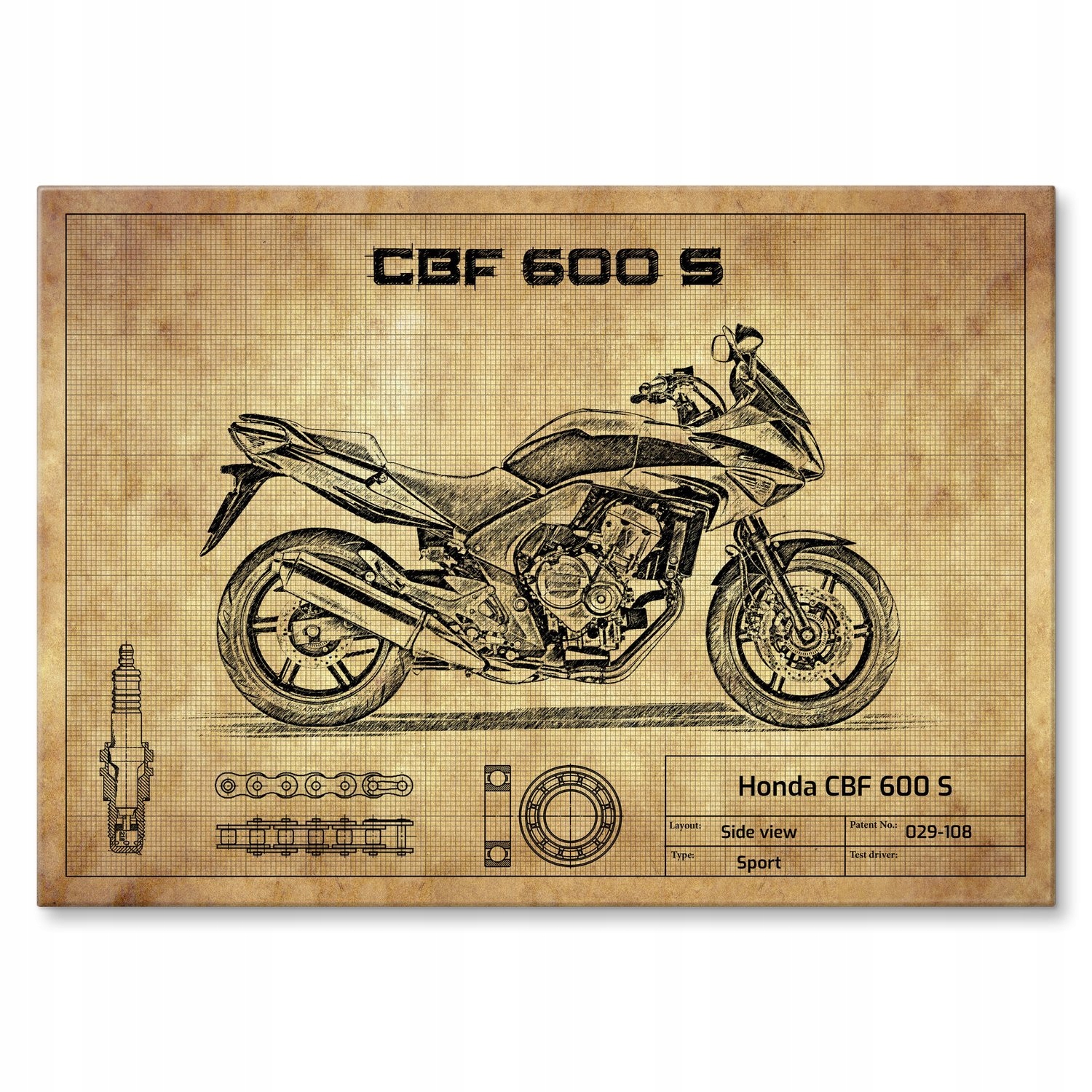 Kovový plakát Honda Cbf 600 S Dárek 42 x 59 cm