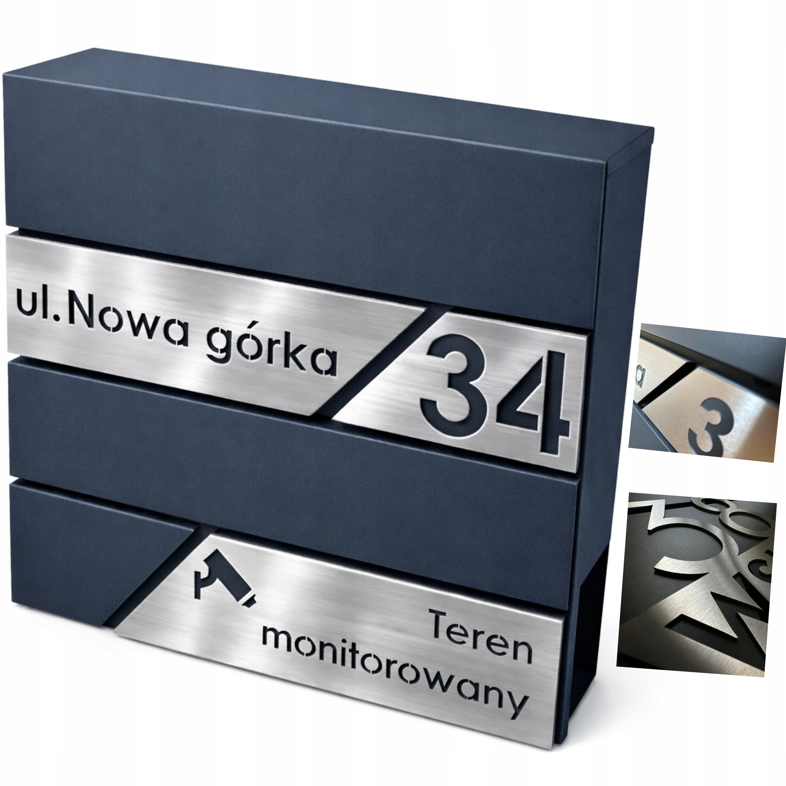 Velká Poštovní Schránka S Adresou, Číslo Domu (tabl nerezová ocel Laser),