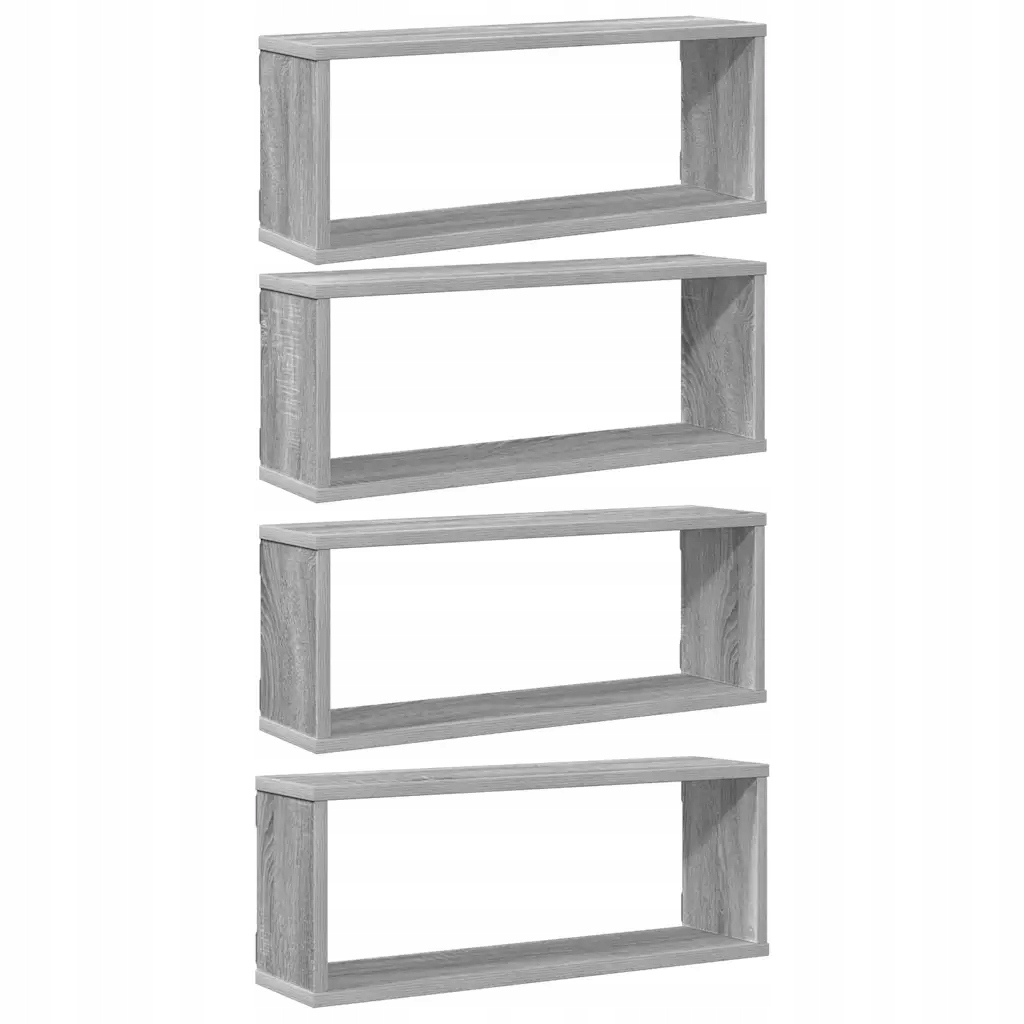 Závěsné police kostky šedý dub sonoma 60 x 15 x 23 cm, 4 ks