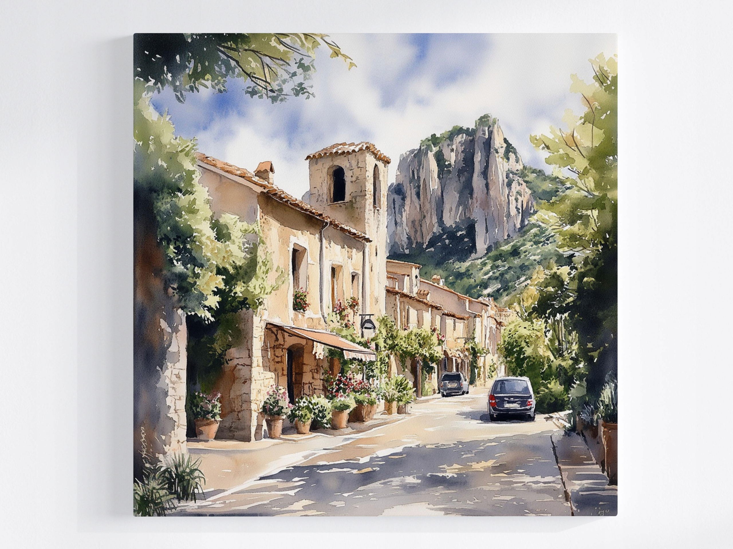 Obraz Na Plátně Canvas Architektura Francie Provence Ulička Hory 80x80