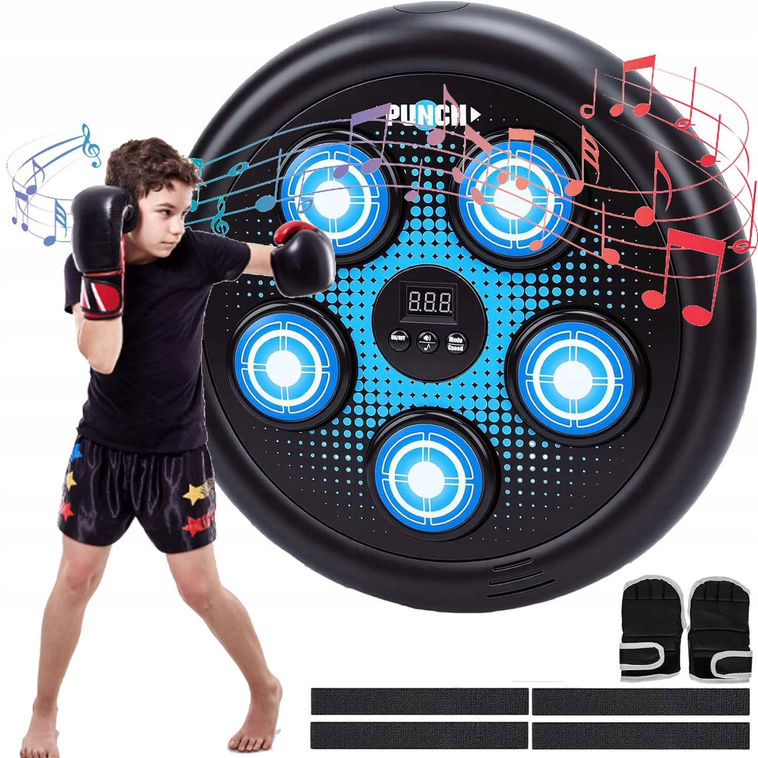 Bluetooth Nástěnný Boxovací Disk Hudební Tréninková Tabule S rukavicemi