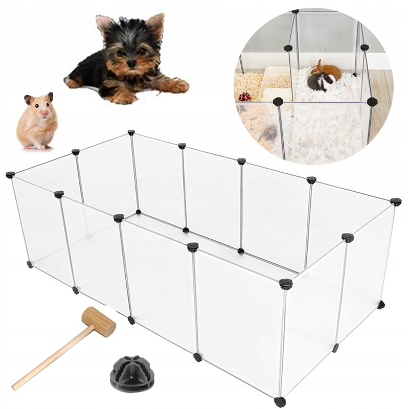 Levně Kotec klec ohrada výběh pro králíky psa malých zvířat 180x90 12ks