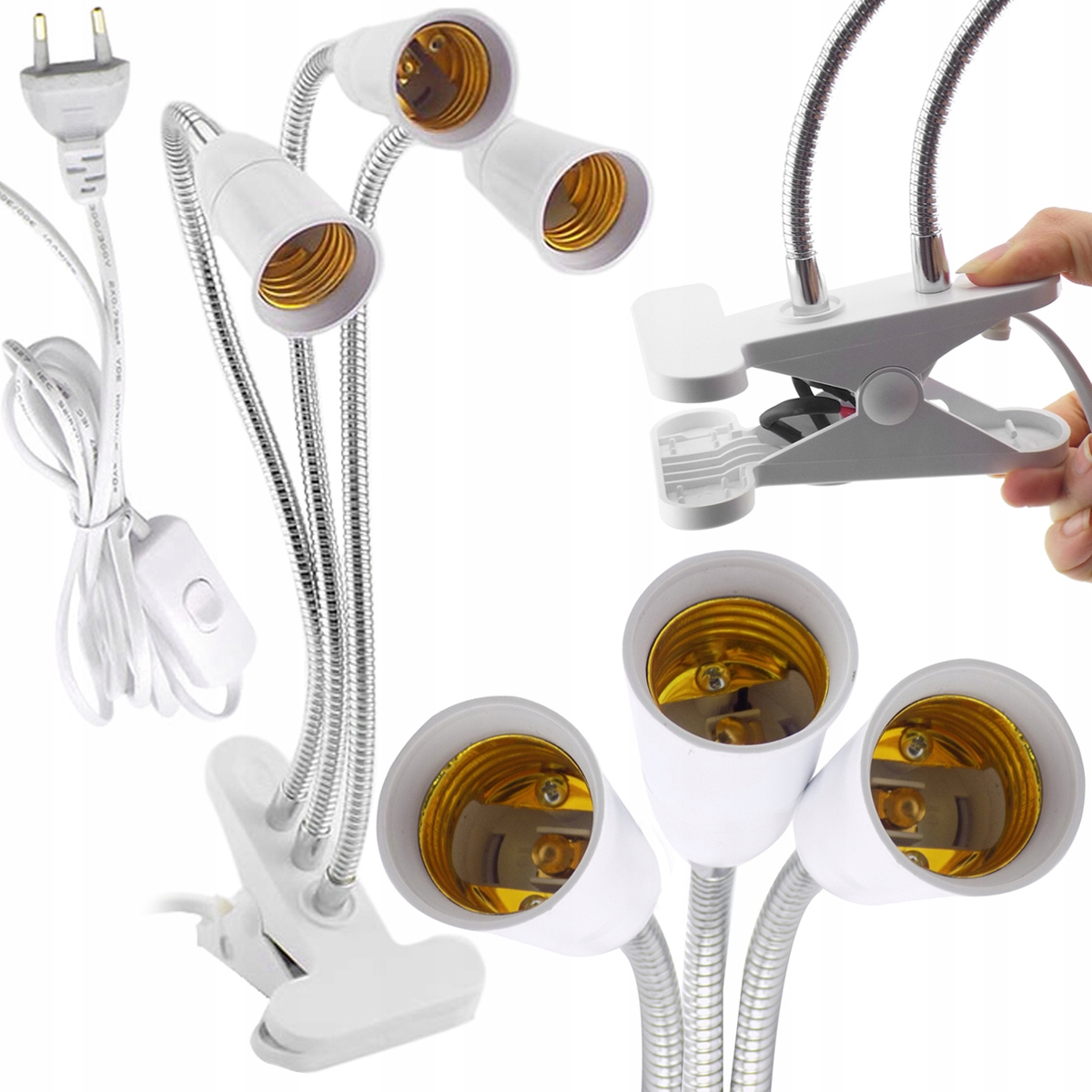 OPRAWKA LAMPA UCHWYT GNIAZDO ŻARÓWKI 3xE27 +KLIPS Maksymalna moc 100 W