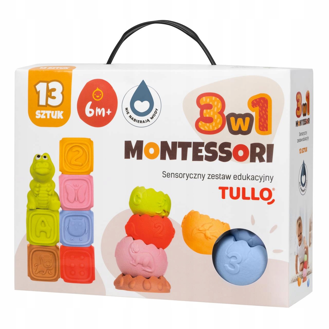Tullo 612 Vzdělávací sada Senzorické kostky Pyramida Zvířátka Montessori
