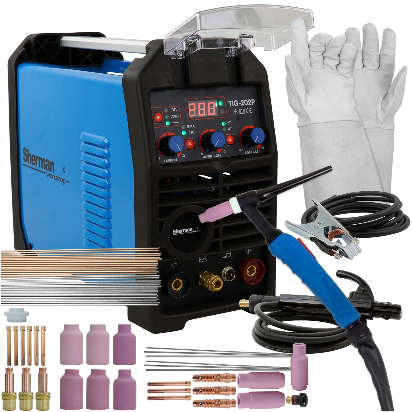 Spawarka Sherman TIG 200 Puls DC HF 200A MMA 230V
