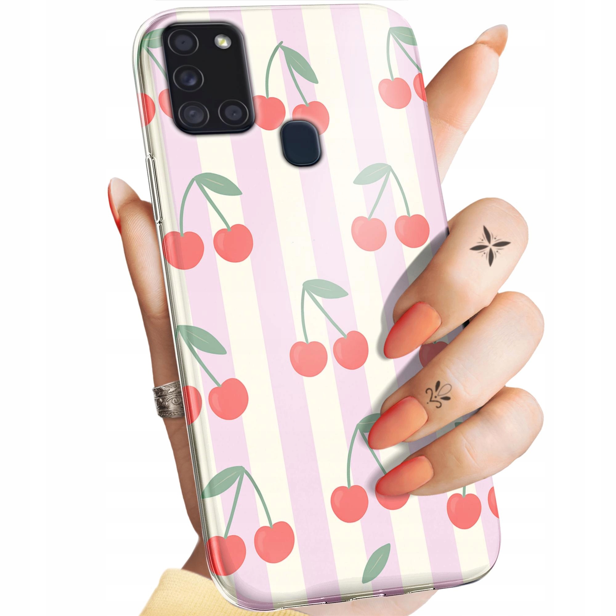 Etui Do Samsung Galaxy A21S Wiśnie Wiśnia Owoce Obudowa Pokrowiec