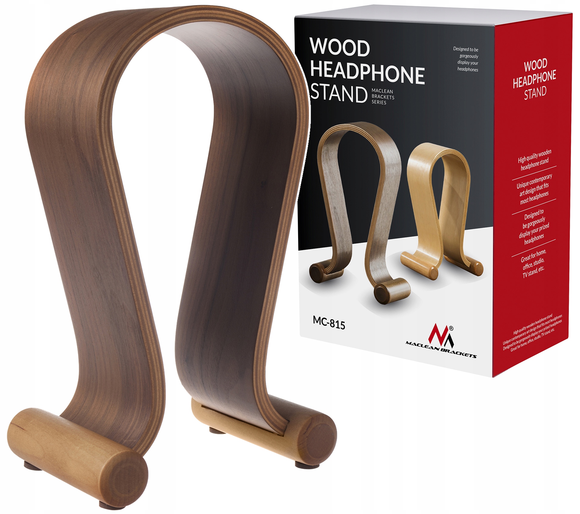 STOJAK DREWNIANY STAND NA SŁUCHAWKI STYLOWY DESIGN Stan opakowania oryginalne