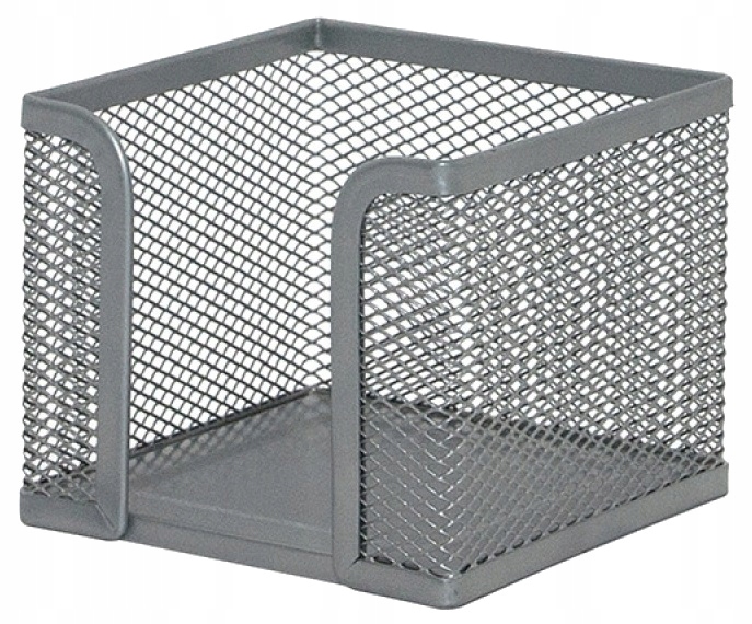 

Pojemnik Karteczki Metalowy Srebrny Office Set