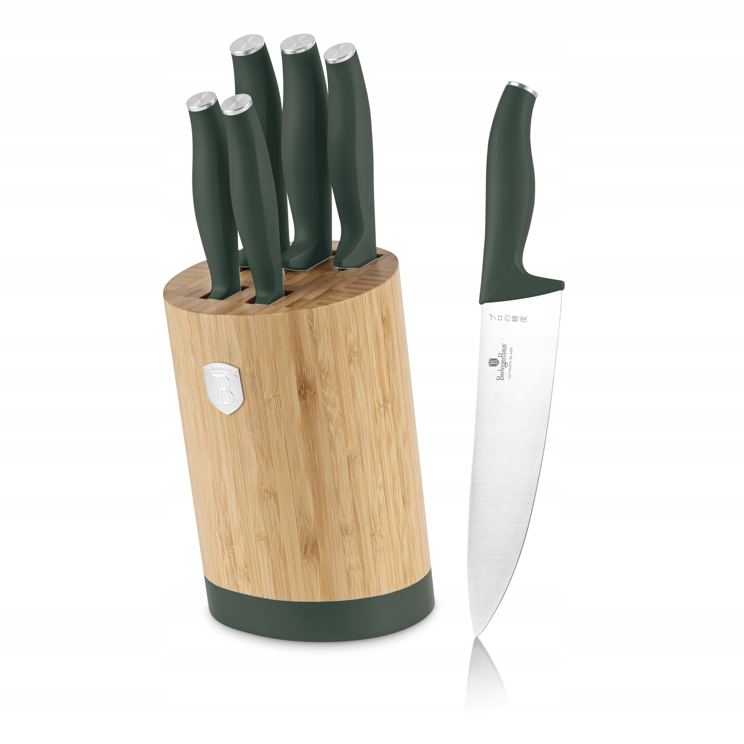 Berlingerhaus BH-2757 so stojanom Bamboo 6 ks Matte Green Collection