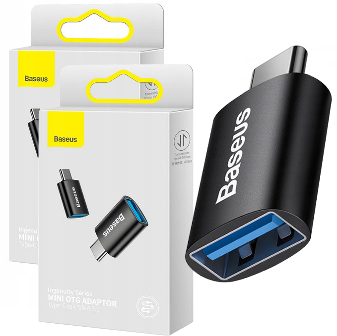 Baseus mini adapter Usb-c na Usb-a, przejściówka złączka przelotka 2 sztuki