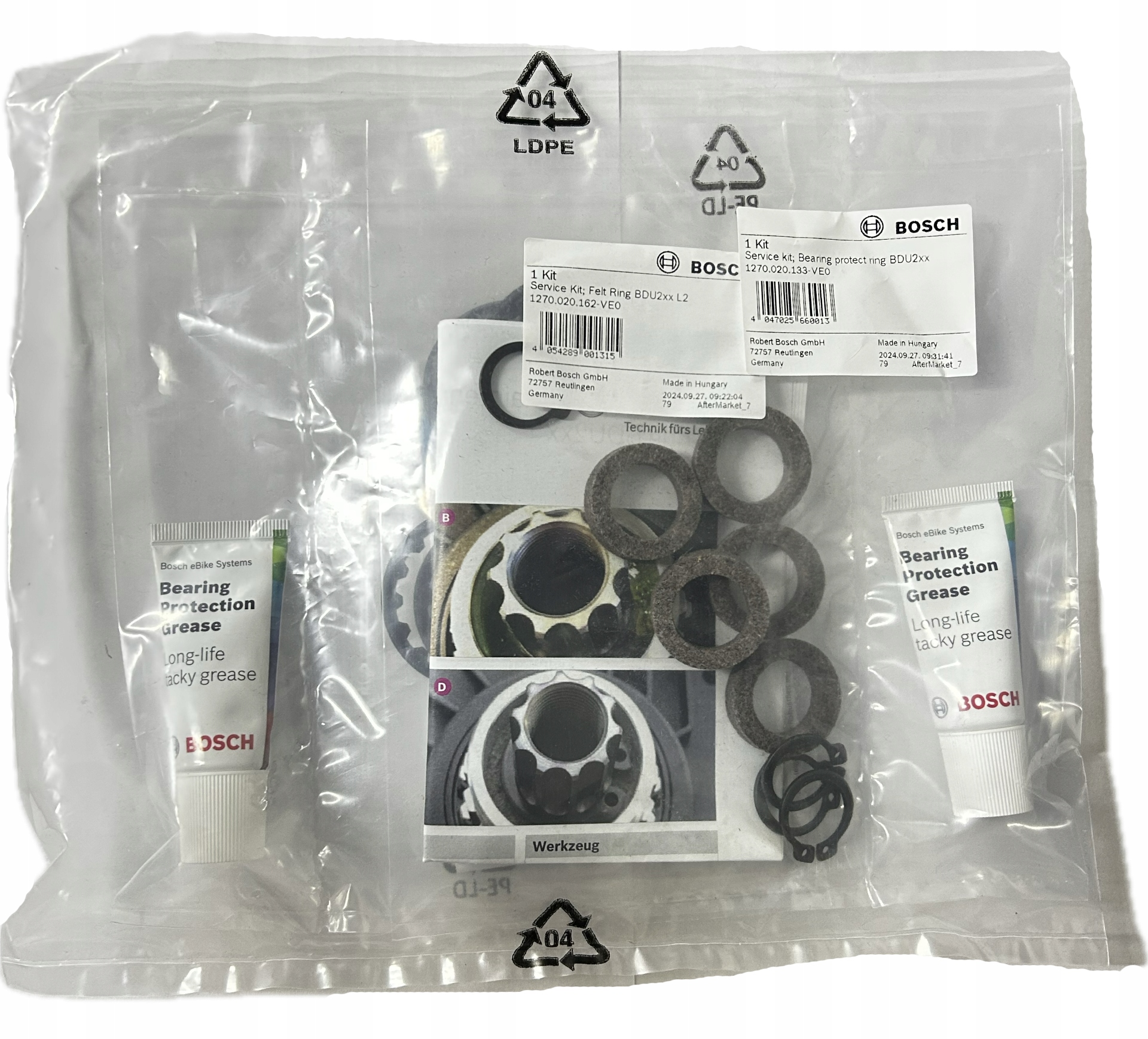 Zestaw Serwisowy Uszczelniaczy Pierścieni Łożyska Bosch BDU2XX Oryginalne