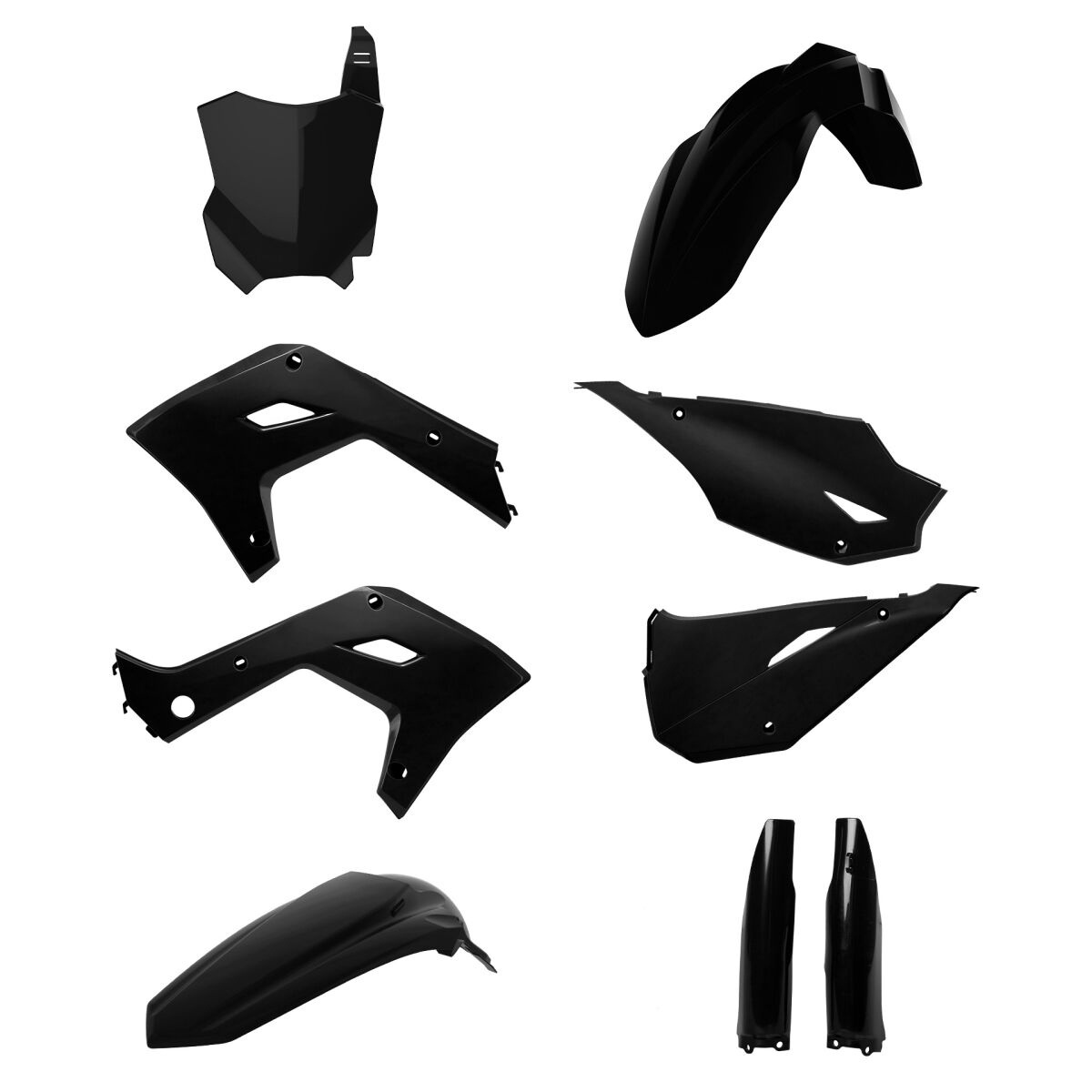 Sada Plastov Polisport Black Kawasaki Kx 125 Yamaha Yz 250 91632