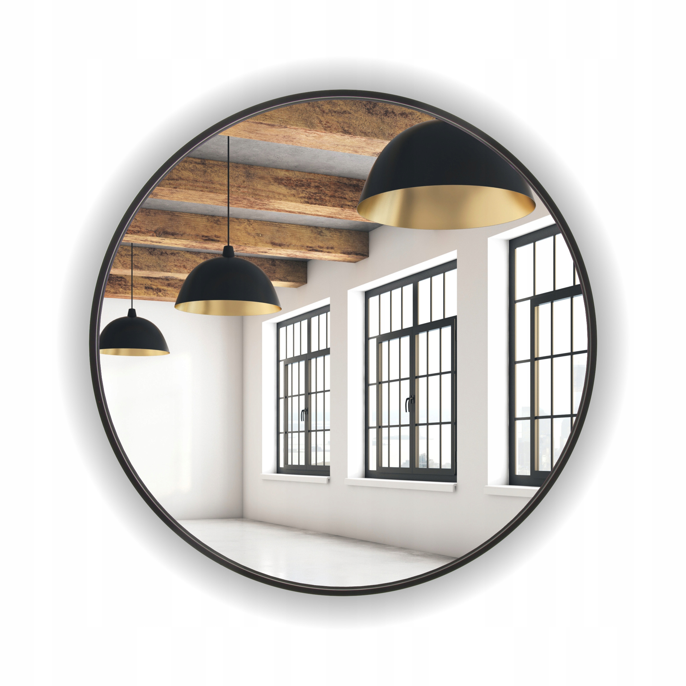 

Lustro Okrągłe Czarne 75 CM Led