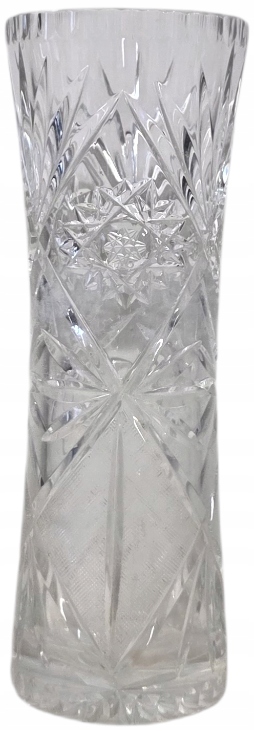 KRYSZTAŁOWY WAZON SZKŁO ZDOBIONE PRL