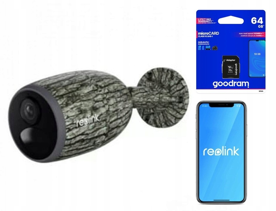 akumulátor kameru Reolink Go Plus Camouflage 4G Lte Usb-c karta Goodram 64