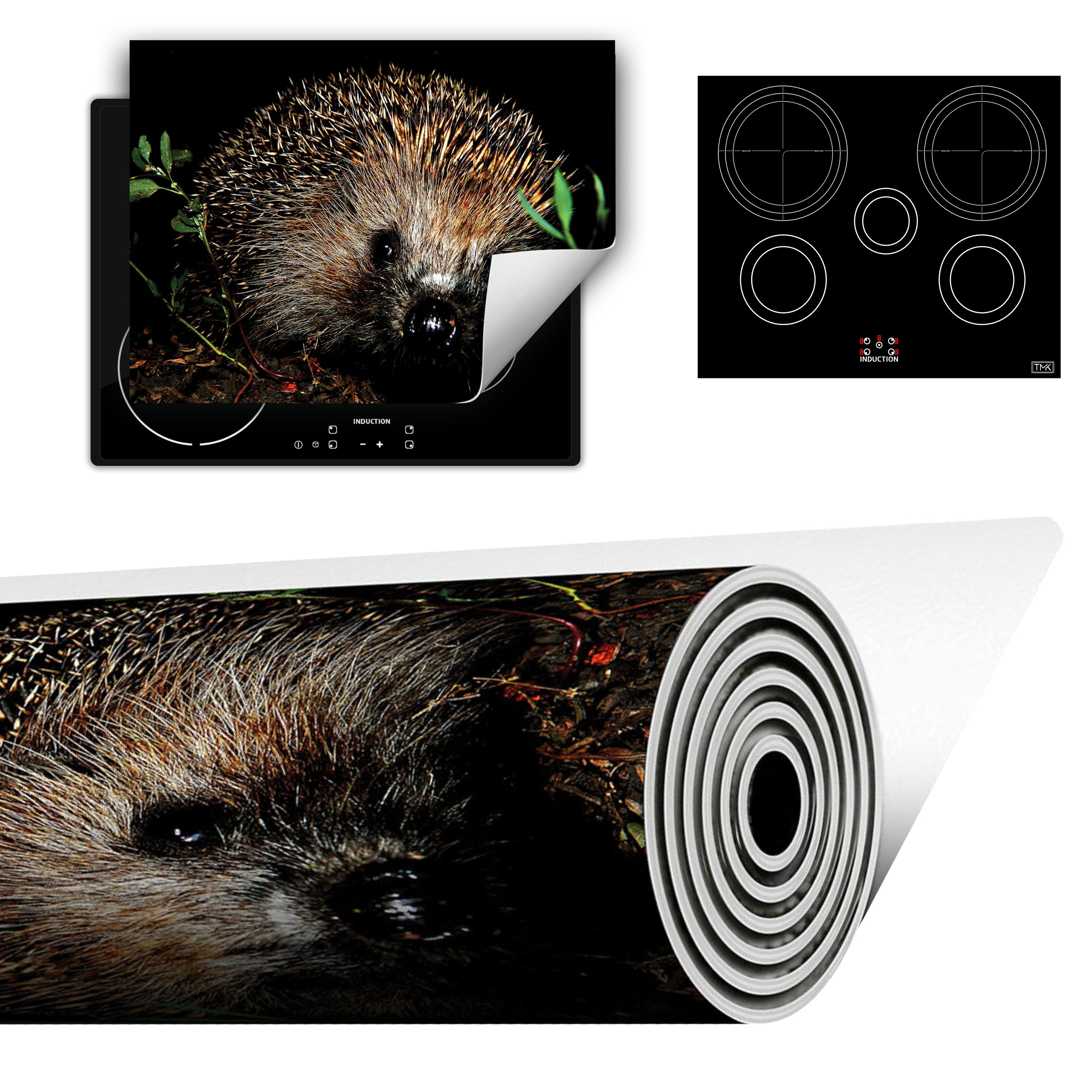Vinylová Podložka Do Kuchyně Více Místa 70x52 černá ježek