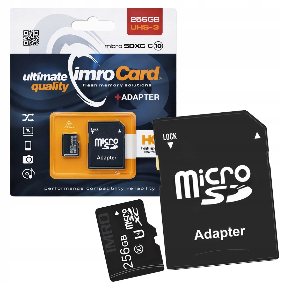 Karta pamięci MicroSDXC 256GB Imro UHS-3 z adapterem Karta 256GB I Adapter