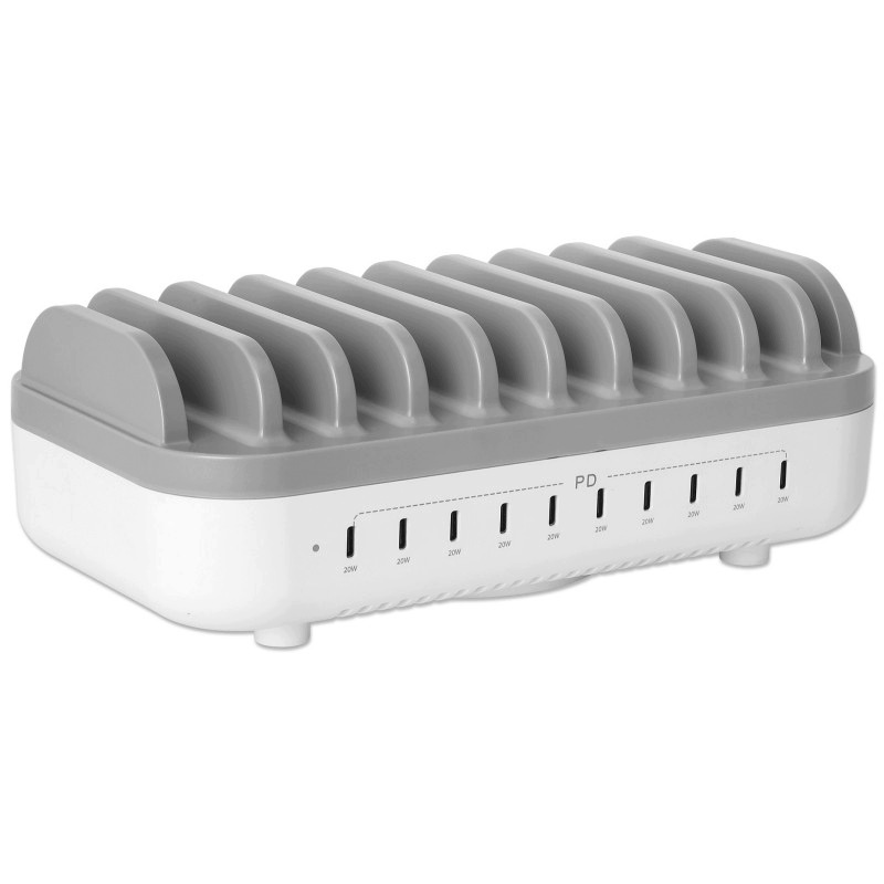 Síťová nabíječka 200W 10-portová 10x Usb C Power Delivery Manhattan