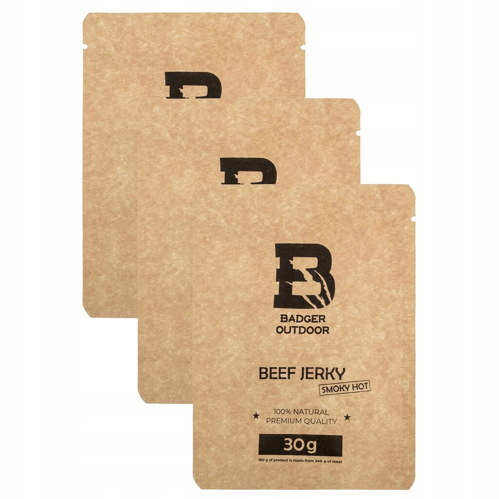 Sušené hovězí maso svačinka Badger Outdoor Beef Jerky Hot 30 g 3 ks