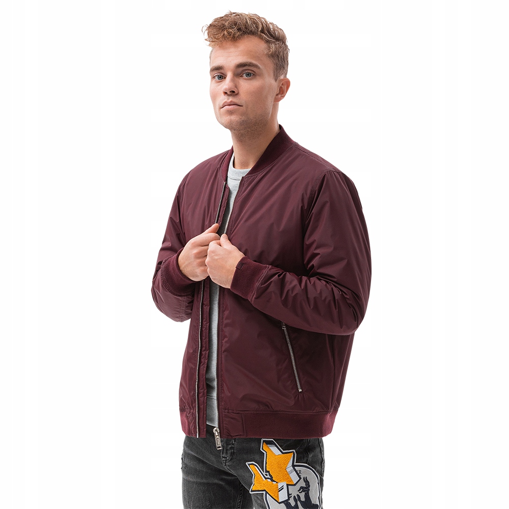 

Kurtka męska przejściowa bomber C538 bordowa L