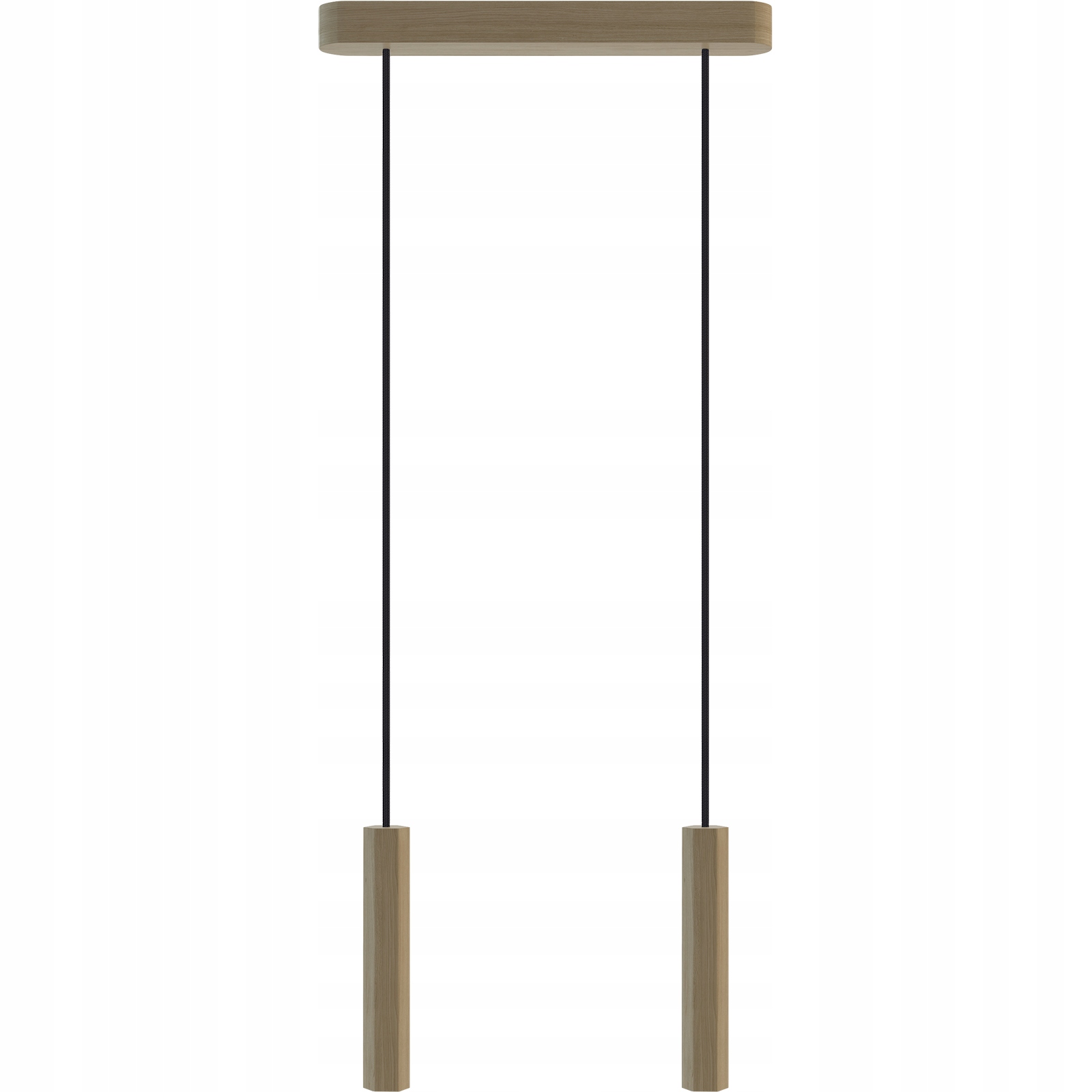 Dubová Závěsná Lampa Dvojitá Dřevěná Led Lampa