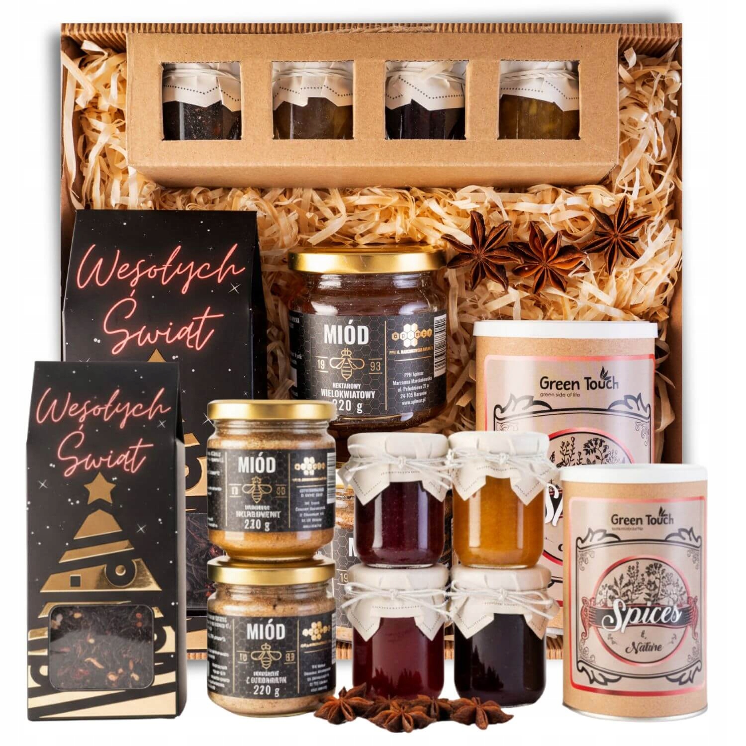 Dárkový Koš Set Čaj Ohřívač Džemy Medy Na Vánoce Dárek