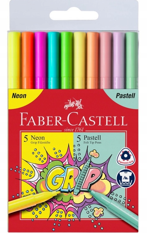

Flamastry Faber Castell Grip Neon Pastel 10 kol