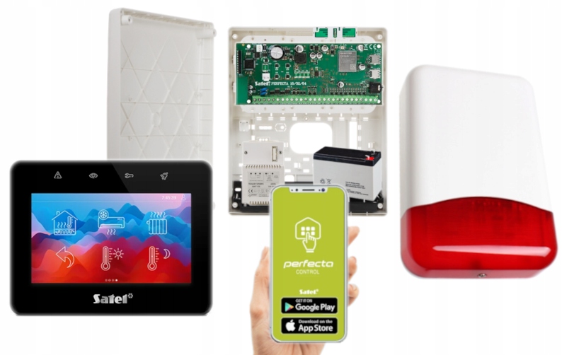 Zestaw Do Domu Alarm Satel Perfecta 64 M Lte Panel 4,3" Aplikacja Android