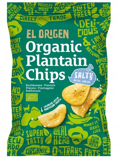 Levně 4x El Origen Chipsy z plantáží solené bezlepkové Bio 80 g