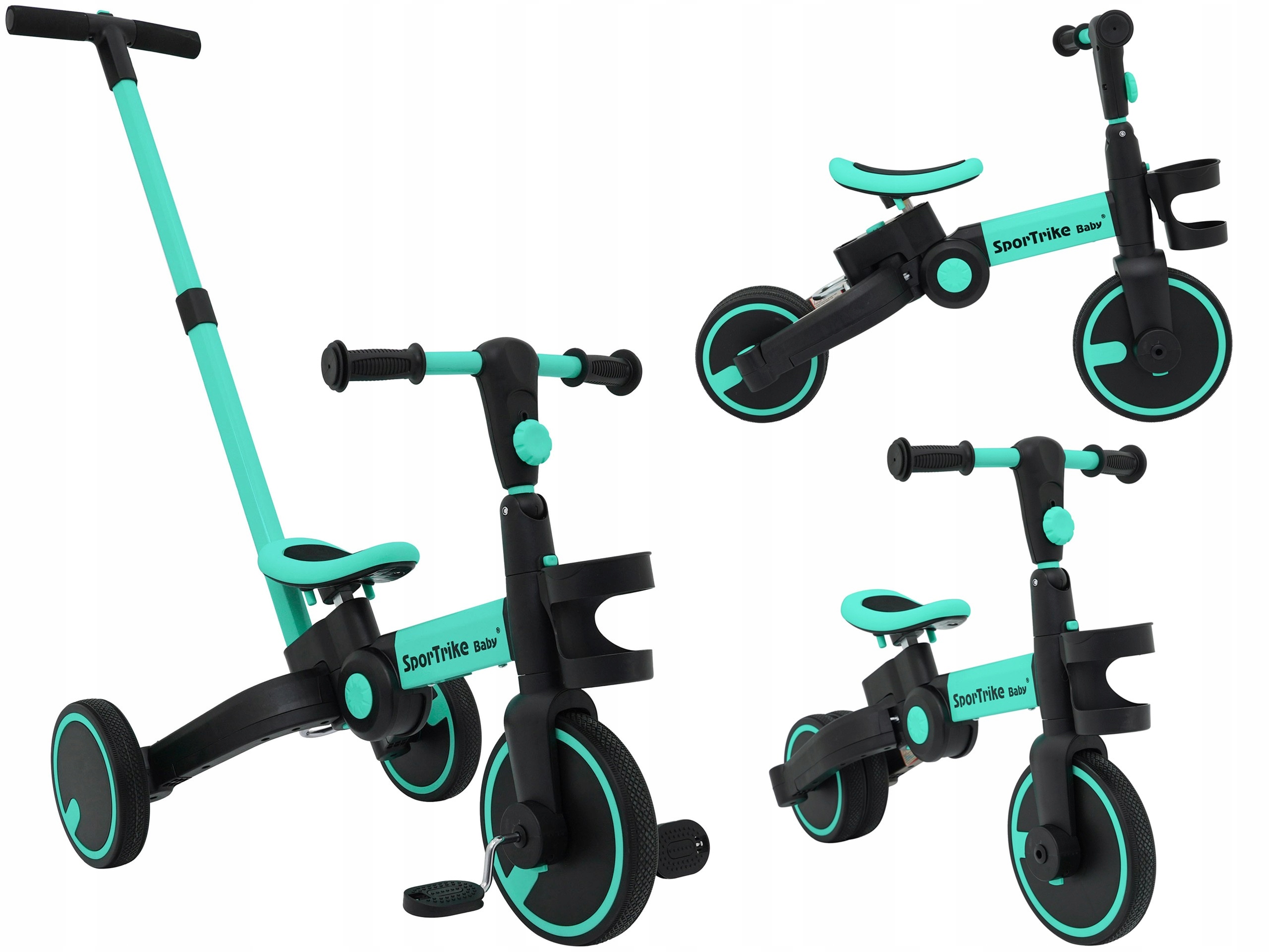 Happy Bike 3w1 rowerek trójkołowy dla dzieci Roweryk Biegowy z rączką