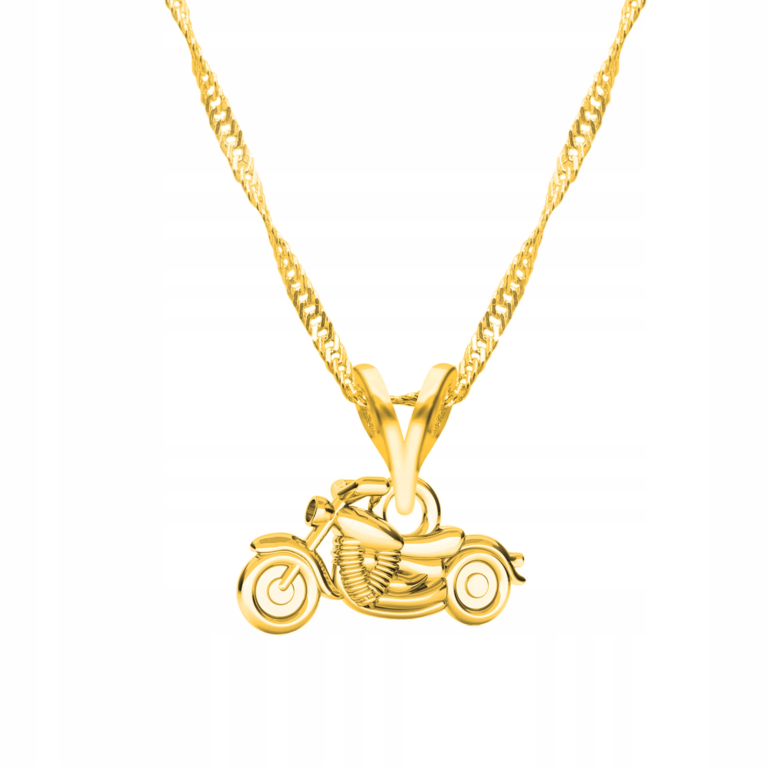 Řetízek zlatý náhrdelník 925 Motorka Motocykl