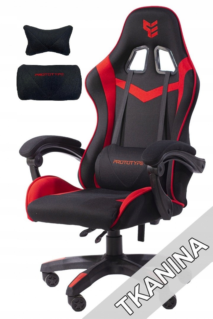 Herní otočná židle Enzo XL Red Fabric Prototype