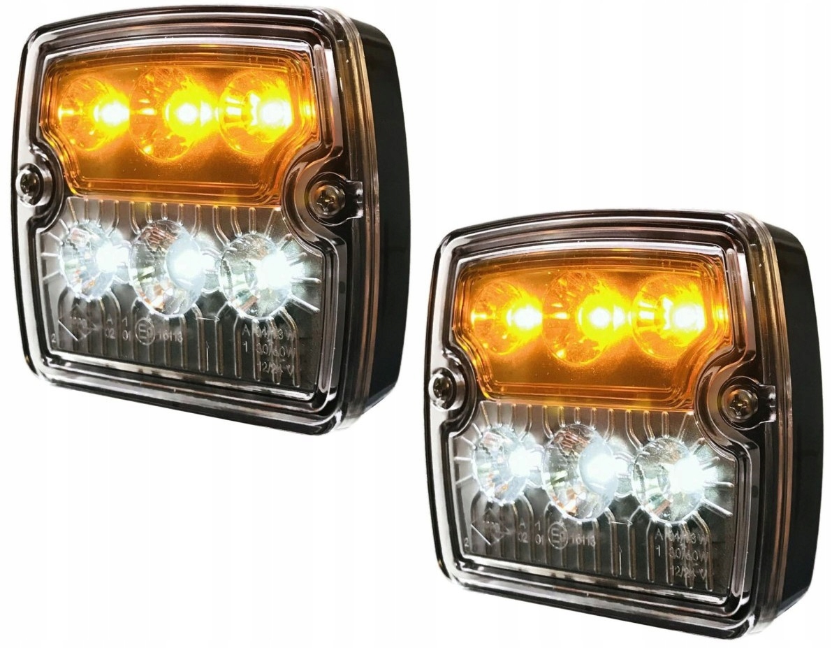 2x Led lampa přední sdružená poloha směrovky traktor 12-24