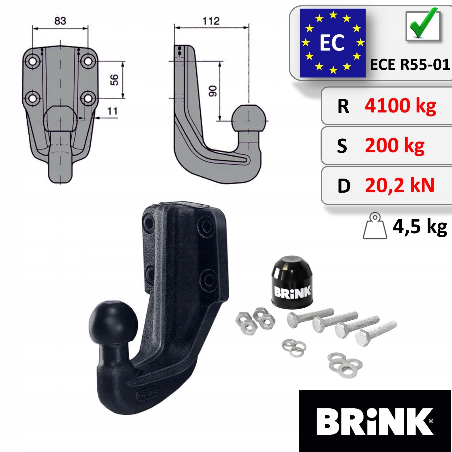 Flanšová Ťažná Guľa S Zníženým Výkovkom Brink