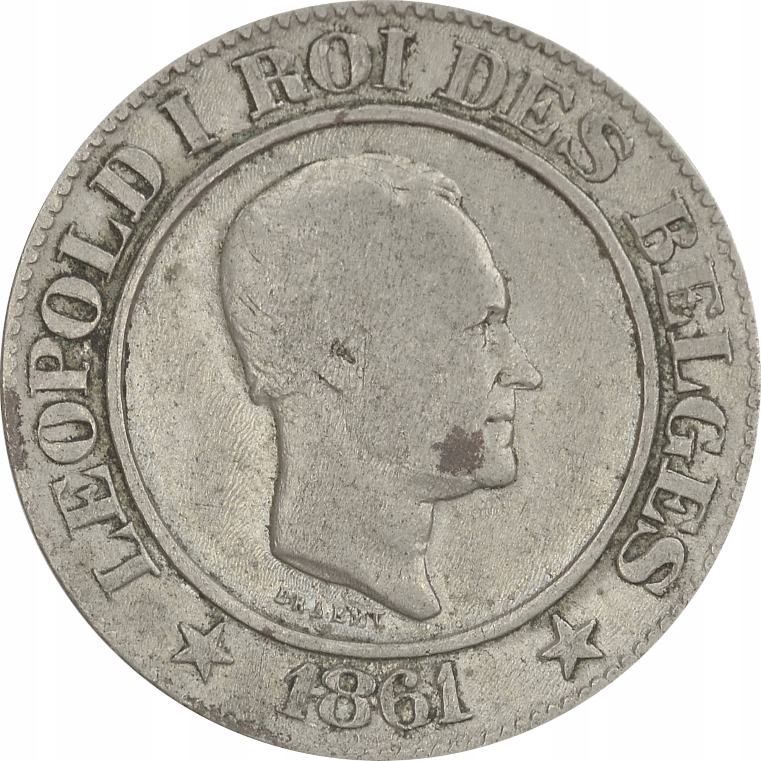 3.BELGIA, LEOPOLD I, 20 CENTIMÓW 1861