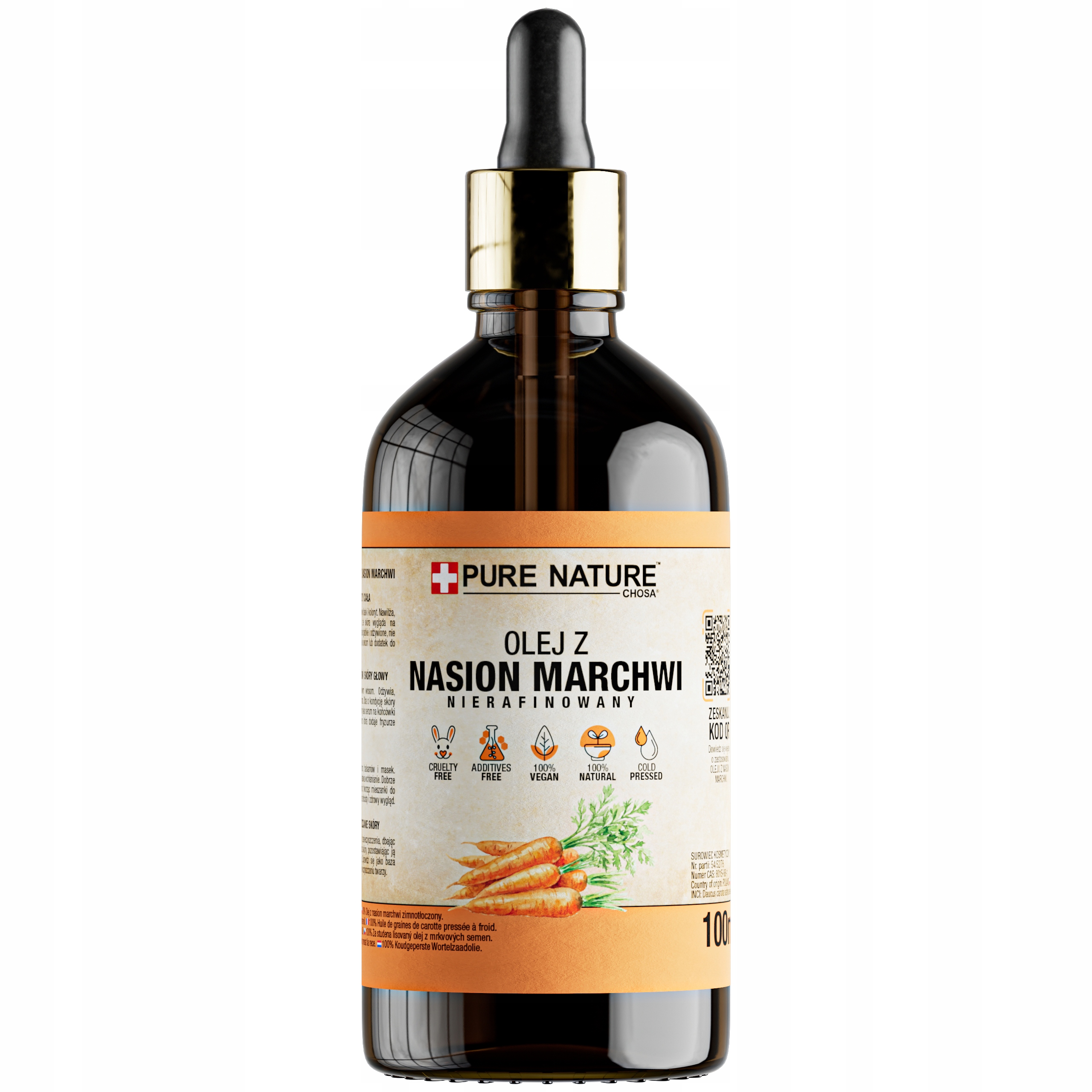 OLEJ Z NASION MARCHWI NIERAFINOWANY TŁOCZONY NA ZIMNO 100ml
