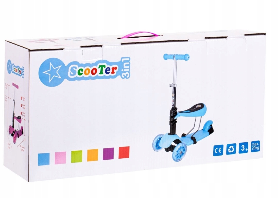 HULAJNOGA TRÓJKOŁOWA Z SIEDZISKIEM 5W1 KOŁA LED Kod producenta Scooter