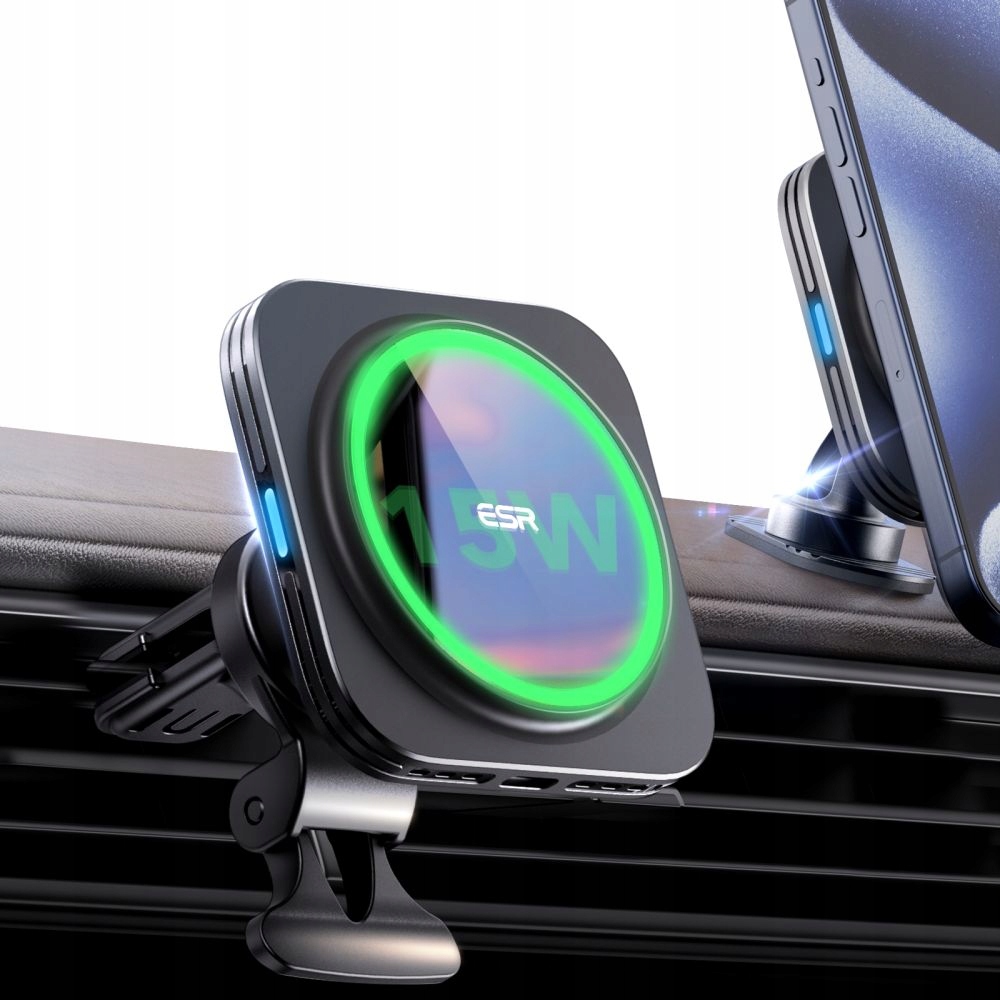 ESR HALOLOCK MAGNETIC MAGSAFE VENT CAR MOUNT WIRELESS CHARGER QI2 15W BLACK Kod producenta 4894240190364