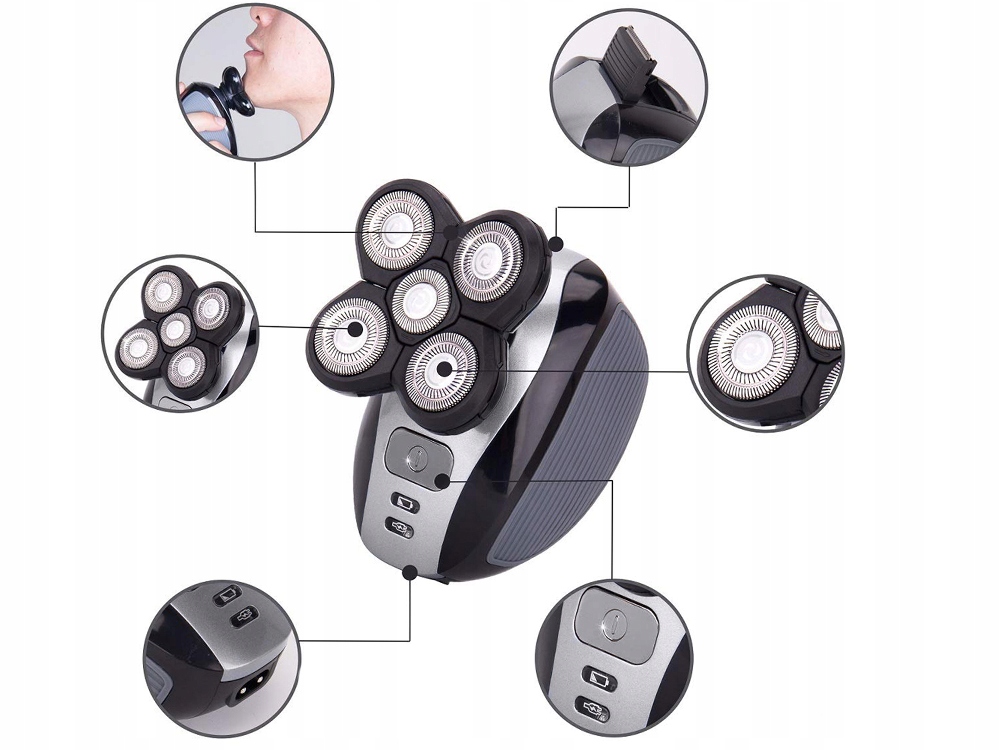 MASZYNKA DO GOLENIA BRODY GŁOWY WŁOSÓW GOLARKA MĘSKA 5 GŁOWIC 4D Marka Verk Group