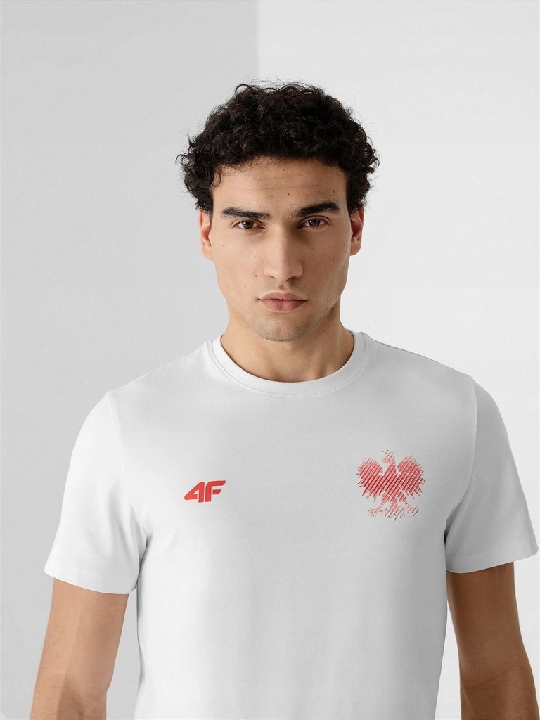 KOSZULKA KIBICA MĘSKA 4F SPORTOWA T-SHIRT BAWEŁNA Liczba kieszeni 0