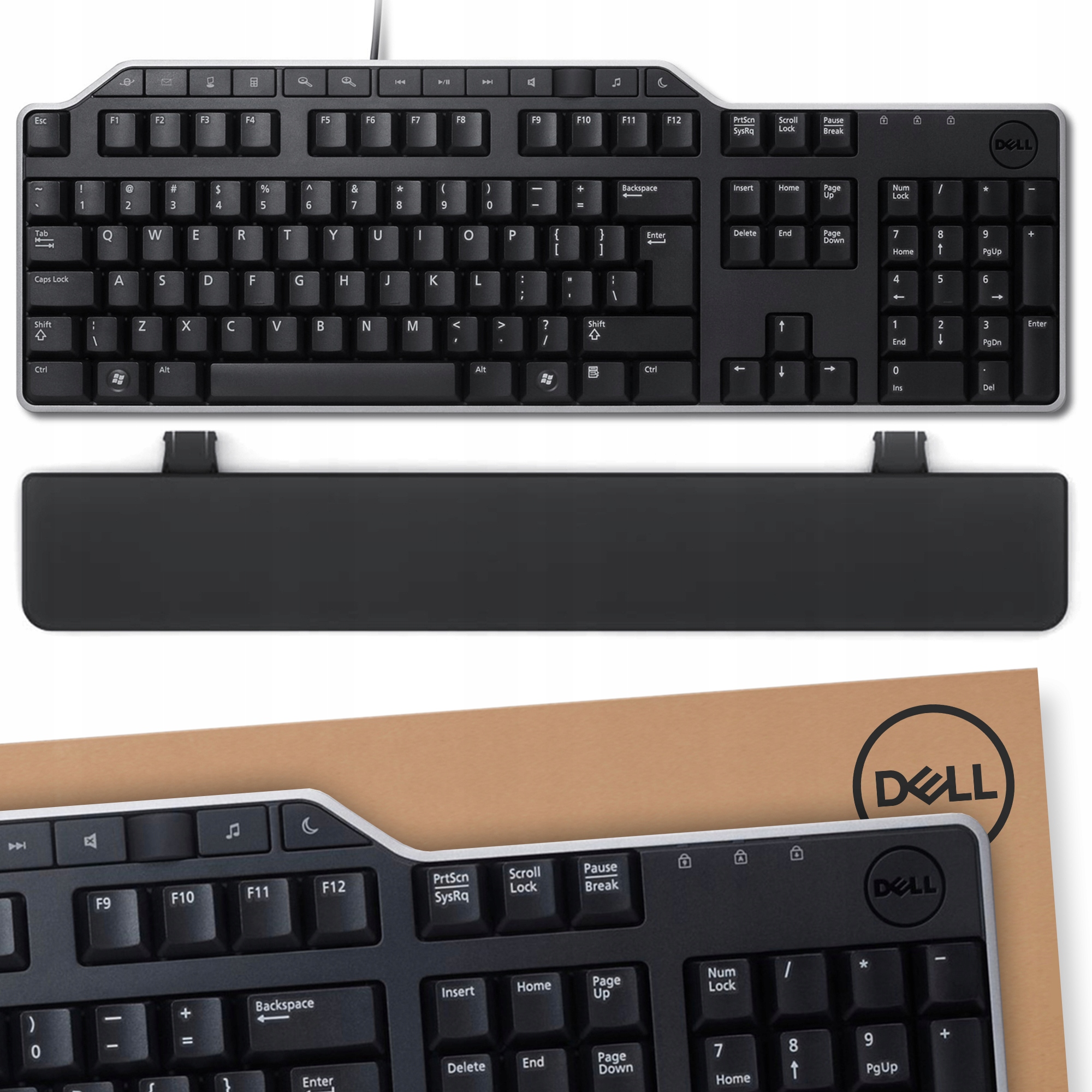 Klawiatura membranowa Dell KB522 czarna USB z hubem