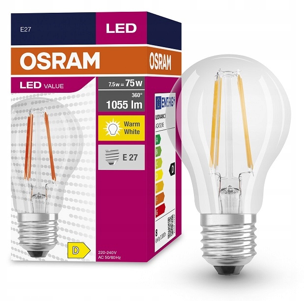 

Osram żarówka Led Value 7.5W 75W E27 barwa 2700K
