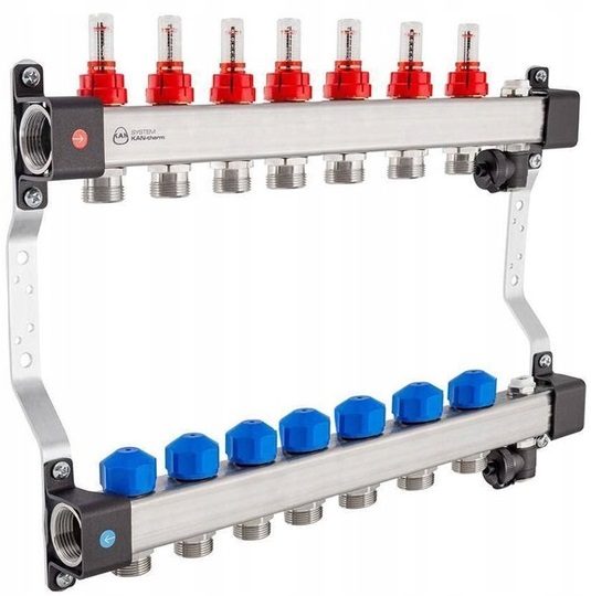 Rozdělovač Pro Podlahové Topení Nerezový 7 Okruhů Ufst Kan-therm