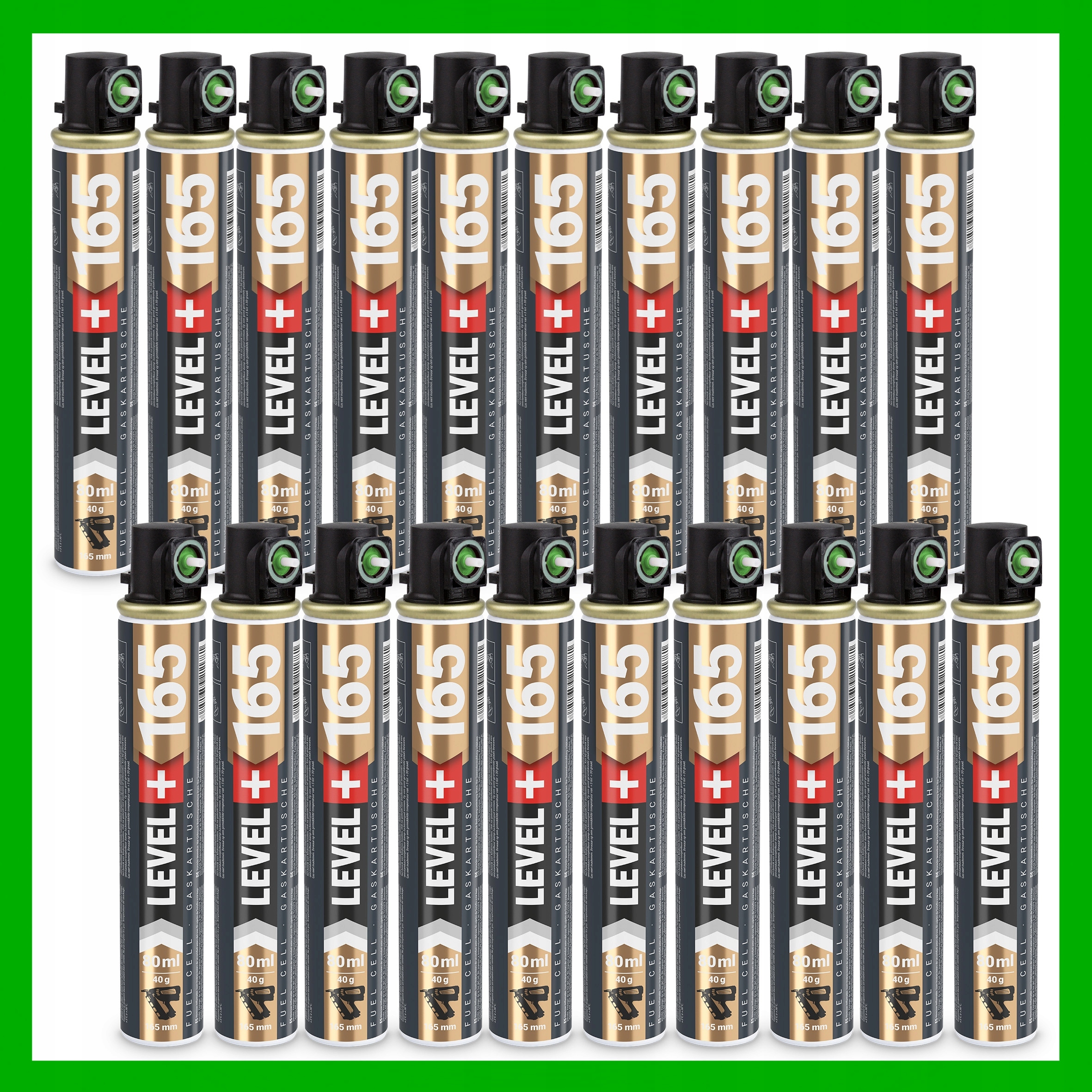 Plynová náplň do hřebíkovaček 20 ks 80 ml 40 g L+165 g