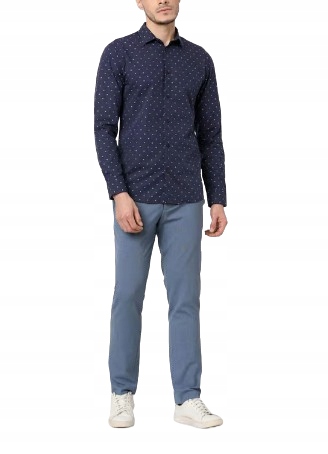 Selected Homme Tmavě Modrá Košile Slim Vzor Kostkovaný Dlouhý Rukáv M/40 N1D