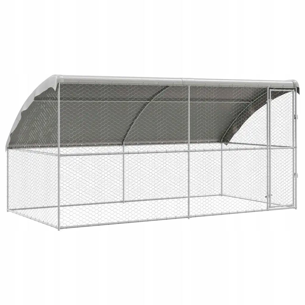 Psí kennel 2 pcs Stříbrná 4 x 2 x 2 m Pozinkovaná ocel